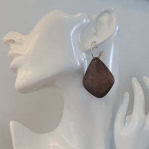 Elegant Brown Wooden Earrings